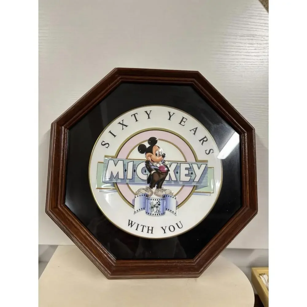 Disney Sixty Years With‎ Mickey Plate 1988 Limited Edition Framed 4544/15000